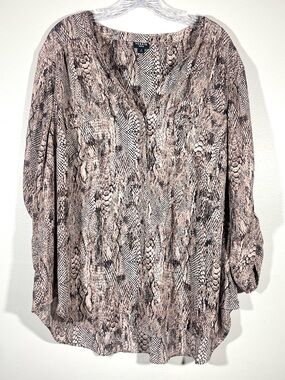 Torrid Harper Snake Print Blouse Size 3 Plus Size Top